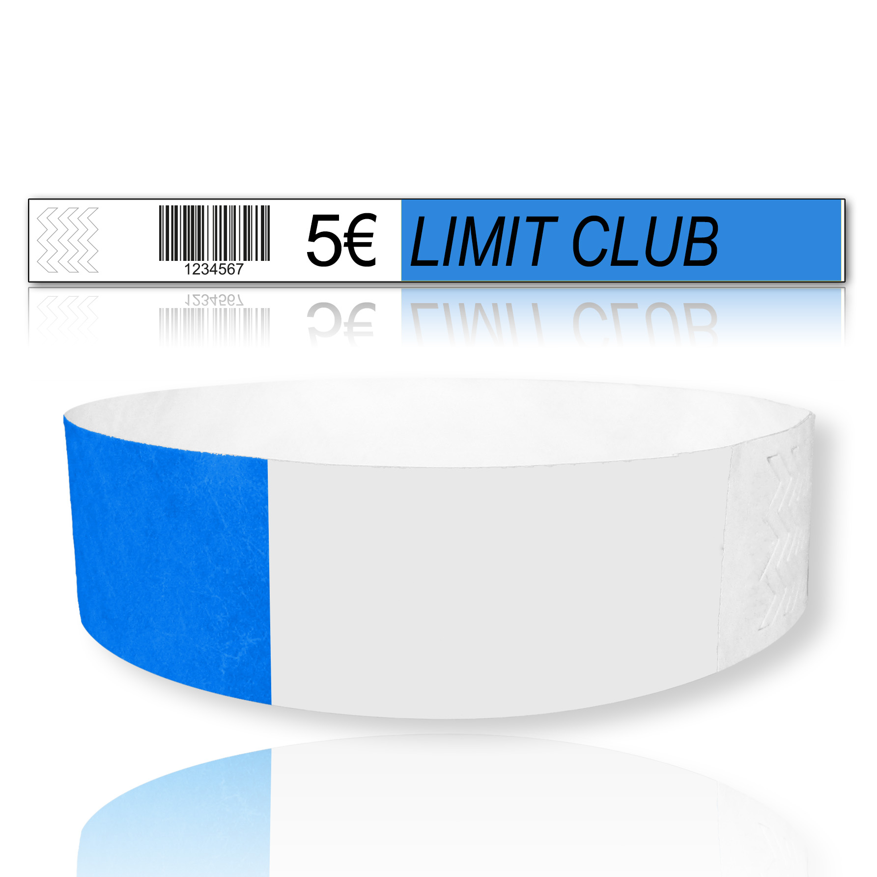 200 Pack Paper Wristbands for Events WristCo Caribbean Blue 3/4 Tyvek Wristbands 