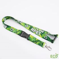 Recycled Lanyard with Buckle and Safety Strap