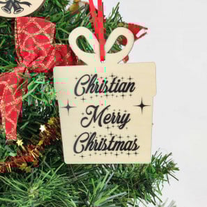 Custom Christmas Tree Ornament Gift Box (Wood)