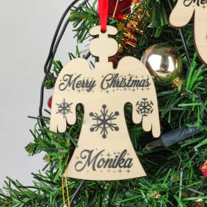 Custom Christmas Tree Ornament Angel (Wood)