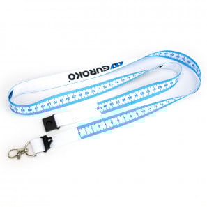 Measuring tape lanyard with safety breakaway
