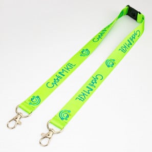 Neon lanyard with double hook and safety breakaway