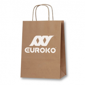 Paper bag with twisted handles brown -front side