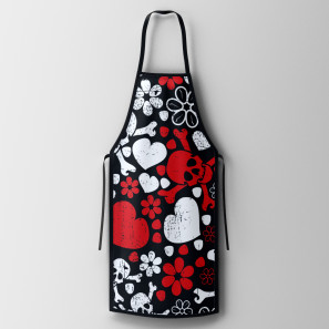 Designer Apron: Skull and Heart