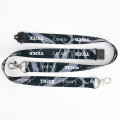 Custom saten lanyard with double hook and safety breakaway