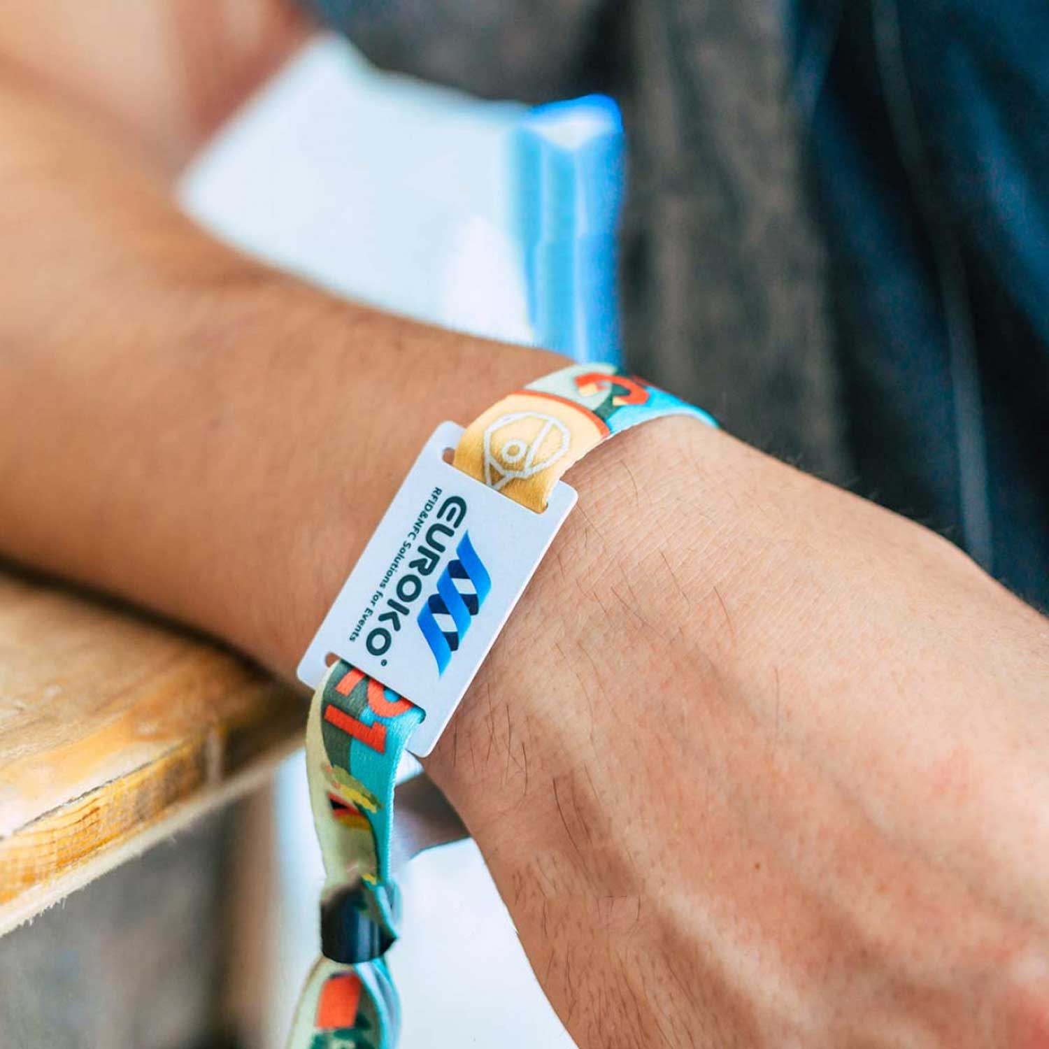 Digitally printed RFID wristbands with plastic slider - electronic access  control