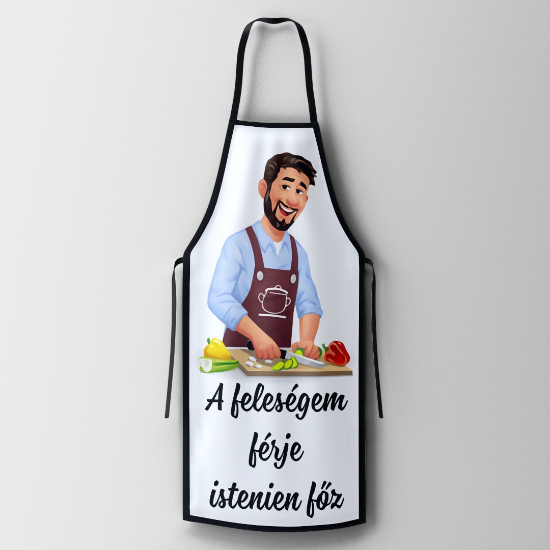 Tablier à bavette avec bretelle noire pour un confort optimal en cuisine.