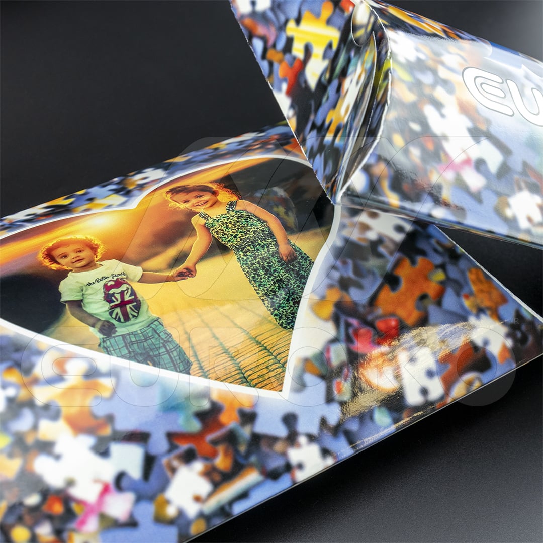 Emballage polyvalent parfait pour puzzles photo et cadeaux personnalisés.