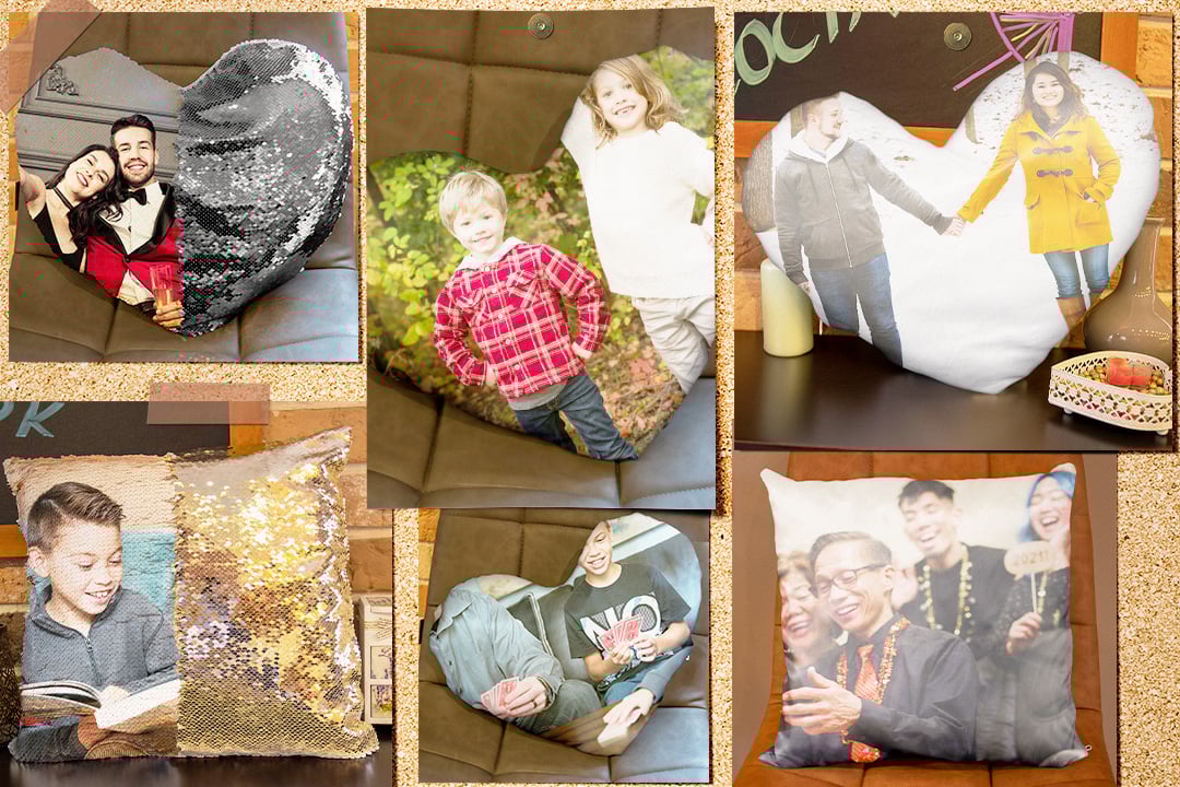 Personnalisez votre coussin avec nos options créatives variées.